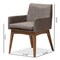 Baxton Studio Nexus  Walnut Wood Finishing and Gravel Upholstered Arm Chair, PK2 133-7147 - alternate 3